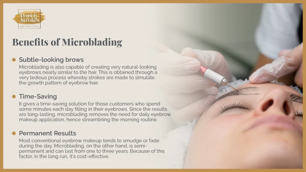An Image shows to Benefits of microblading